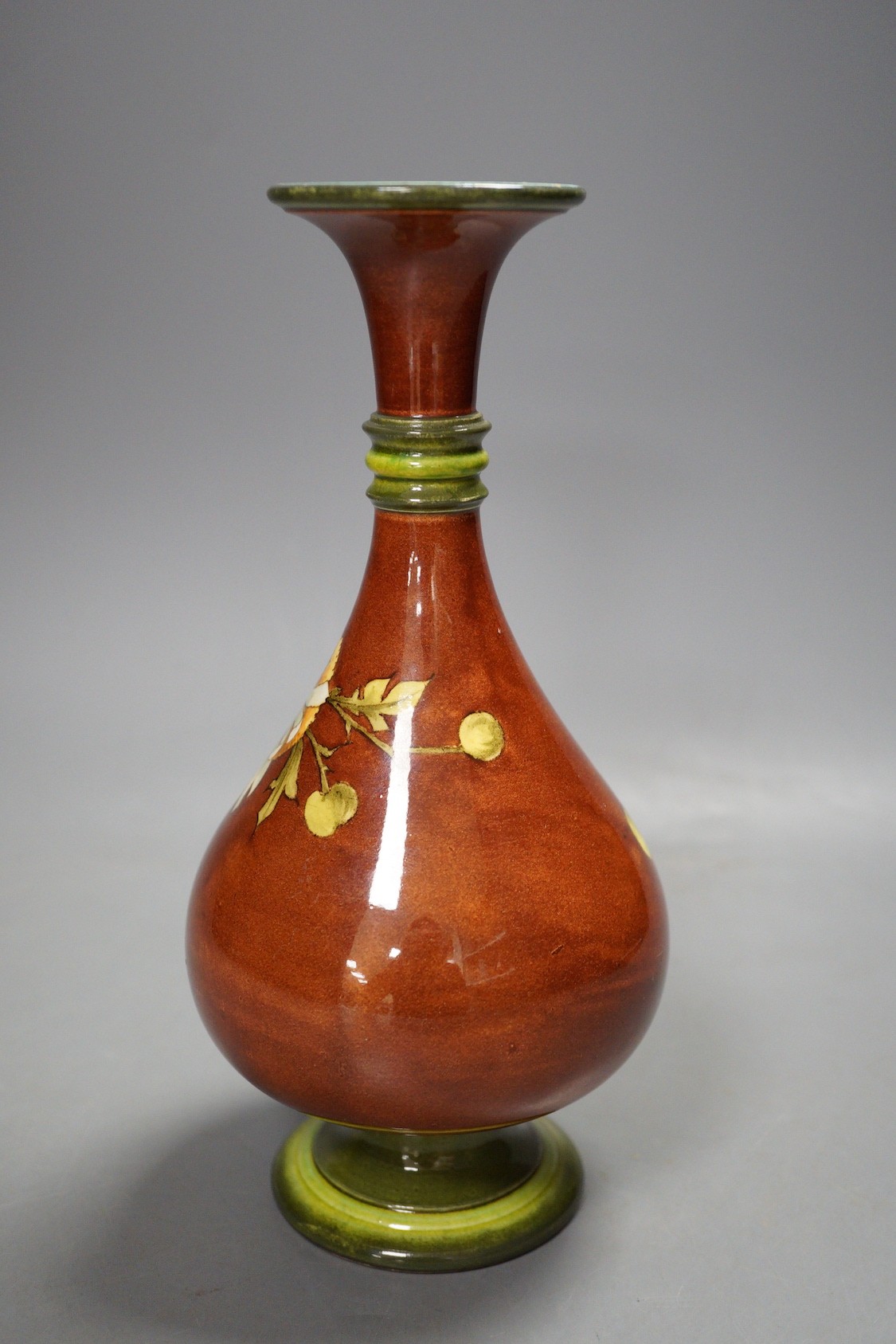 A Doulton Lambeth faience bottle vase, c.1885, 21cm